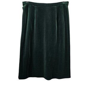 Act III Crushed Velvet Green Vintage Pull On Midi Skirt